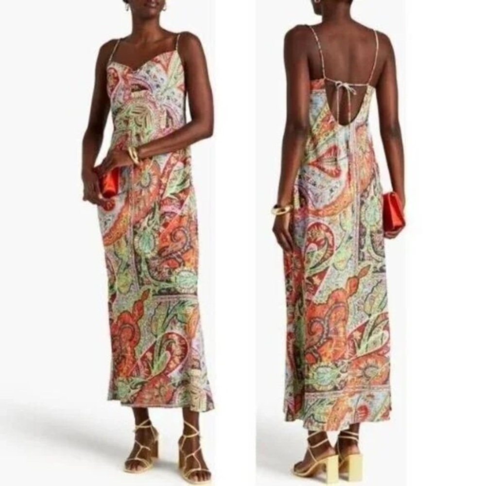 RHODE Multicolor Backless Maxi Dress Size 2